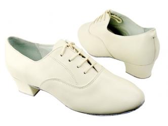 Chaussures de danse hommes cuir blanc crme  